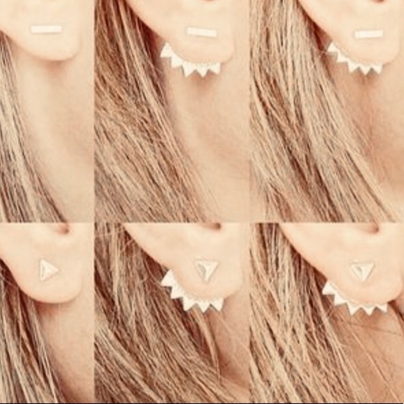 :: S&D RoseGold Pavé 6-in-1 Ear Jacket Earrings - Picture 8 of 8